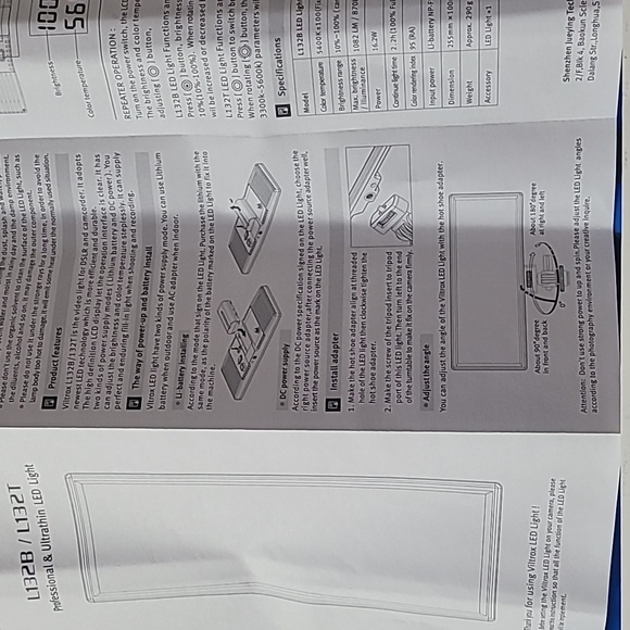 NEW In box Viltrox LED Video Light Kit 3300k-5600k Bi-Color Dimmable Light Panel - Picture 7 of 17